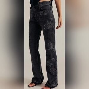We The Free Irie Embroidered and Studded Jeans,Size 25, Phantom, $268.00 USD